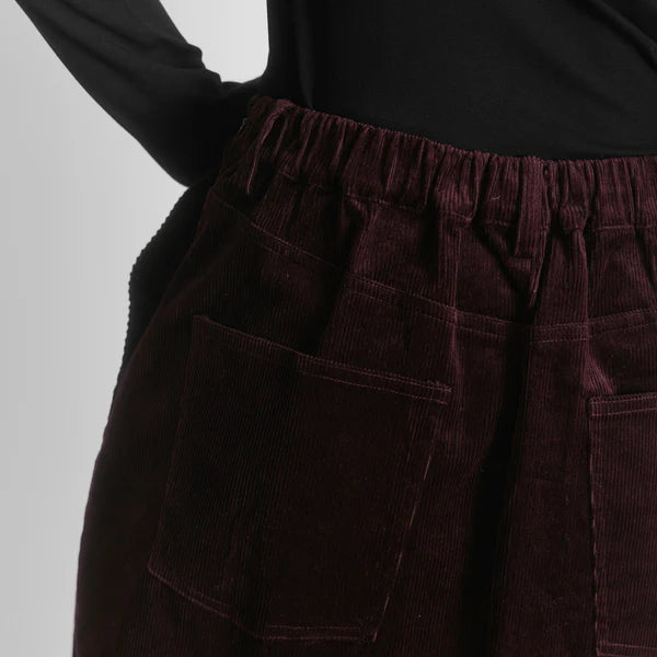Burgundy Cord A Line Skirt
