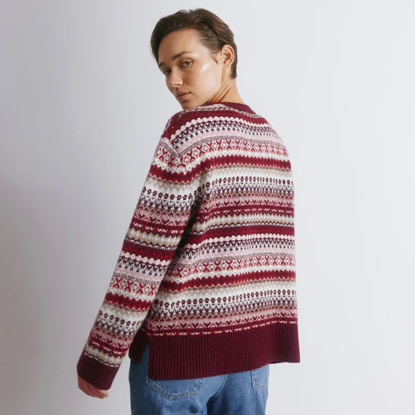 Burgundy Fair Isle Jumper