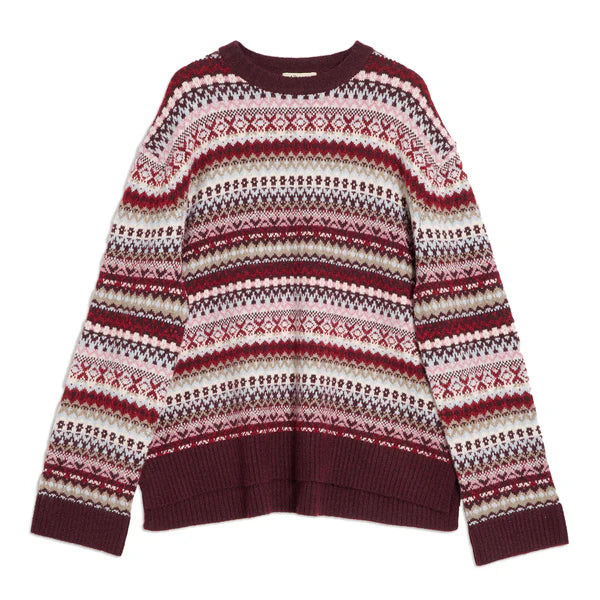 Burgundy Fair Isle Jumper