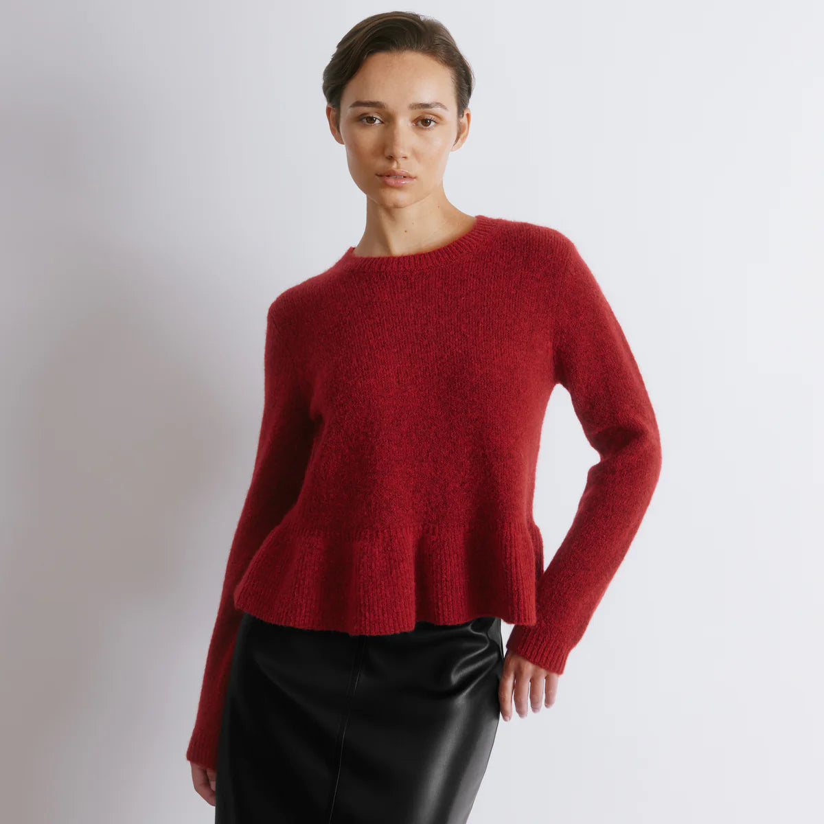 Mohair Blend Peplum Jumper
