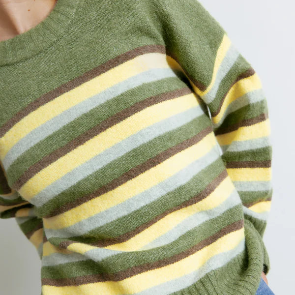 Green & Chocolate Stripe Jumper