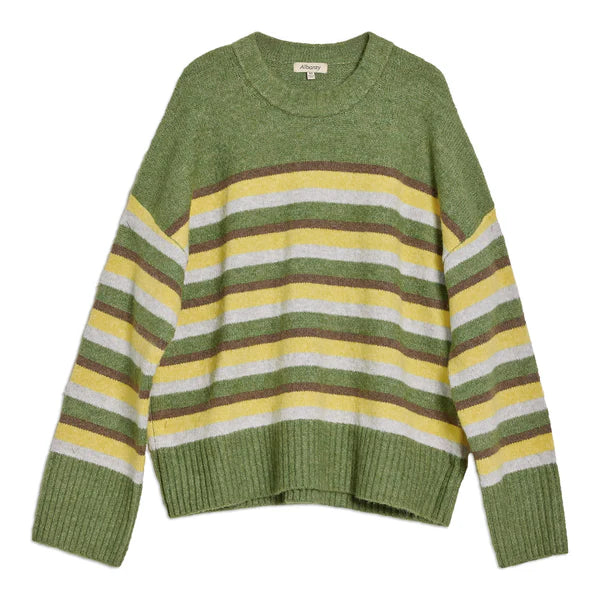 Green & Chocolate Stripe Jumper