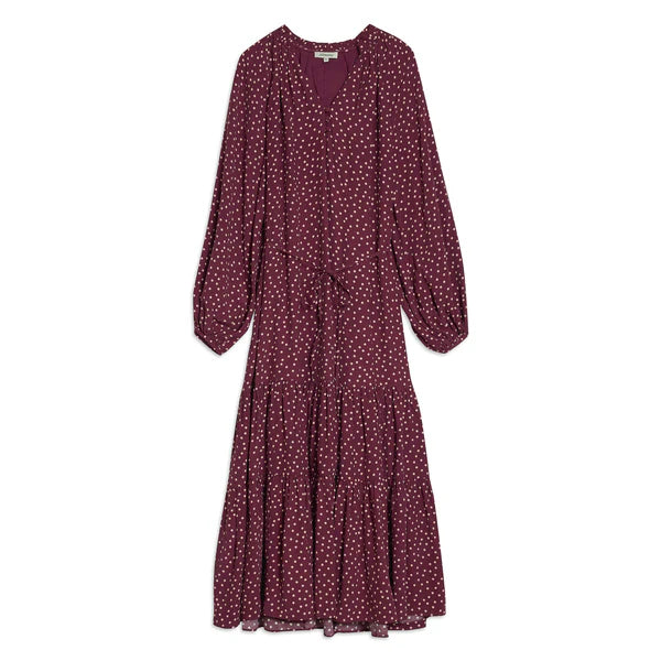 Burgundy Spot Dress
