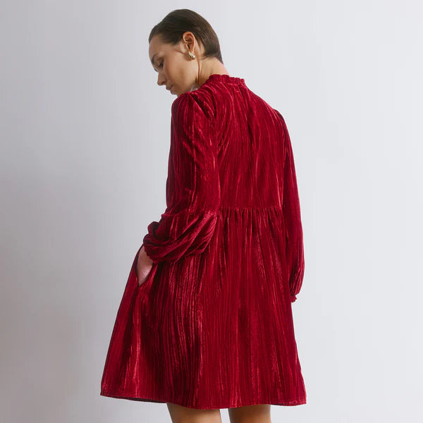 Crushed Velvet Short Dress