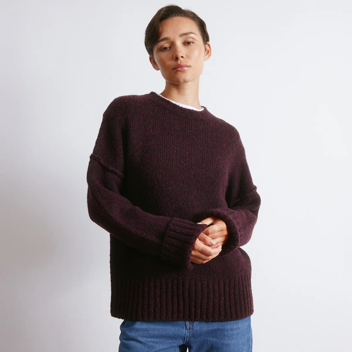 Burgundy Cosy Wool Blend Jumper
