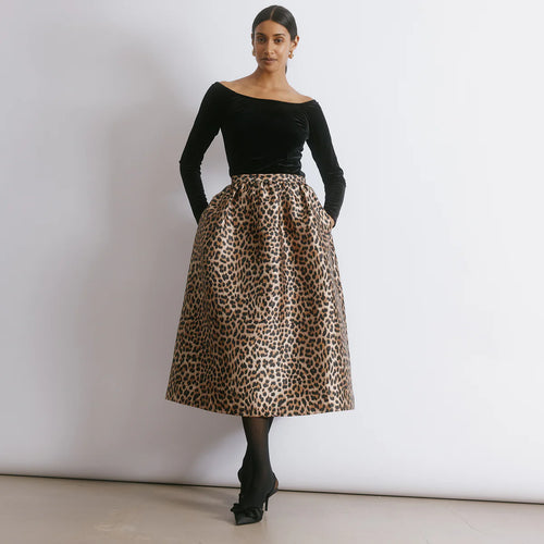 Animal Taffeta Full Skirt