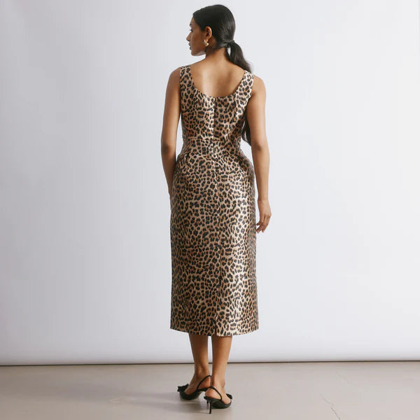 Animal Taffeta Tulip Dress