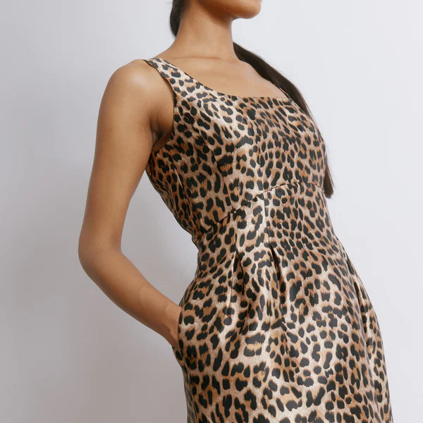 Animal Taffeta Tulip Dress