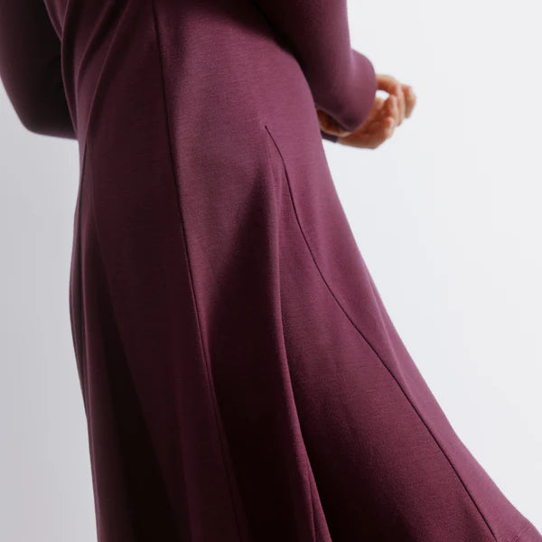 Burgundy Short Godet Dress