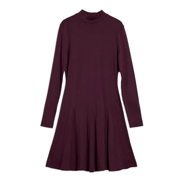 Burgundy Short Godet Dress