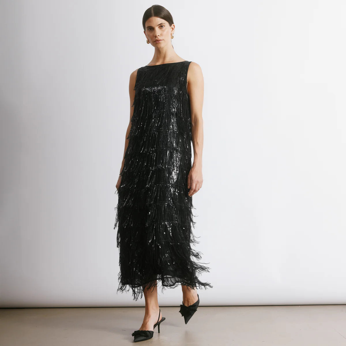 Sequin Fringe Column Dress