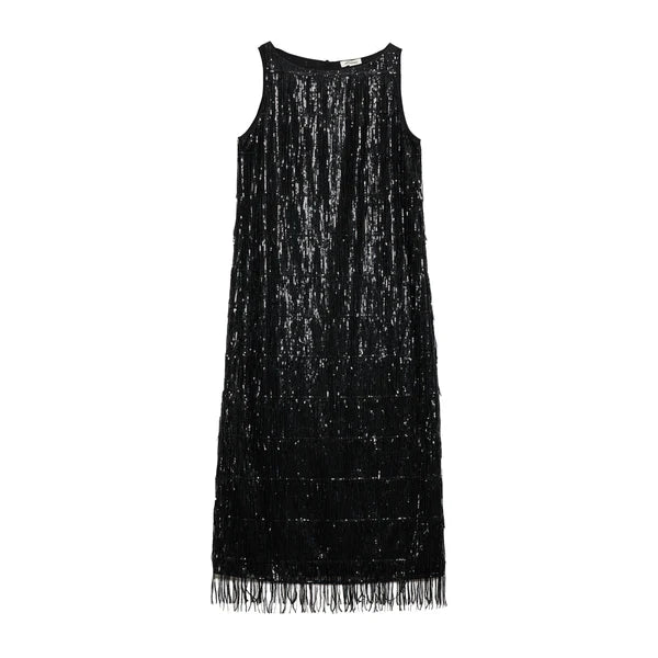 Sequin Fringe Column Dress