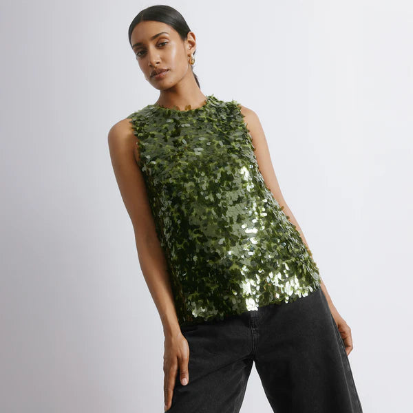 Drop Sequin Shell Top