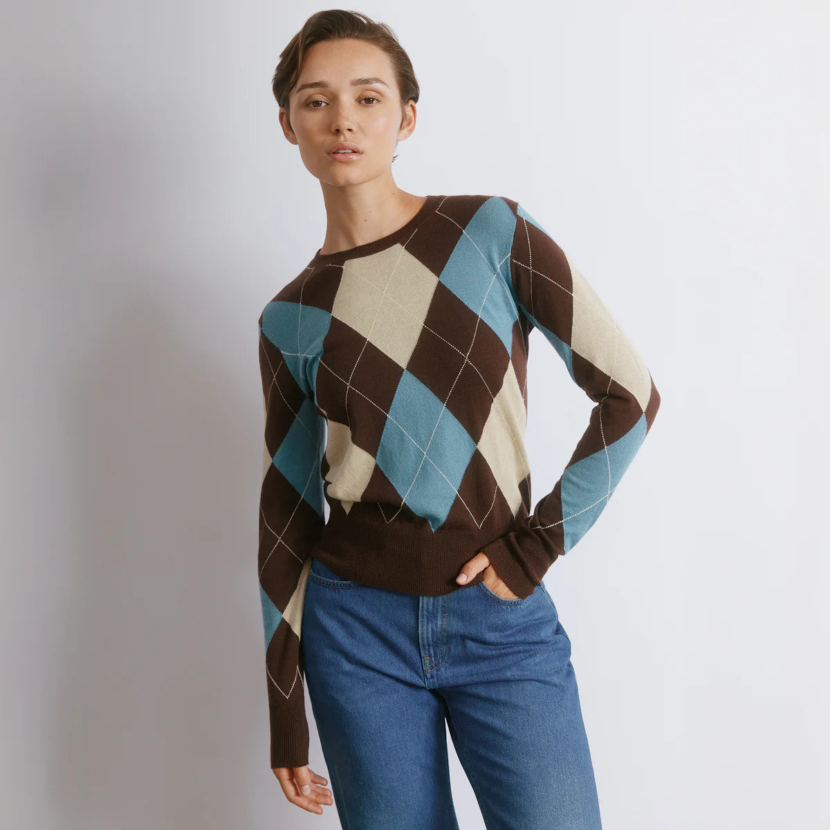 Blue Argyle Jumper